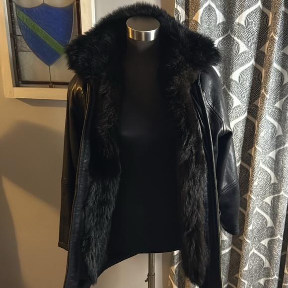 Andrew Marc Leather Jacket With Removable Fur Vest Lining- 2 Jackets in 1 - Picture 5 of 16